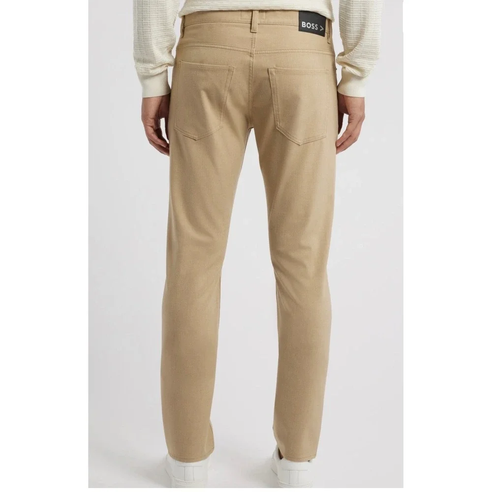 HUGO BOSS Delaware Slim Fit Performance Pants Tan Khaki 30x32 Trousers Casual